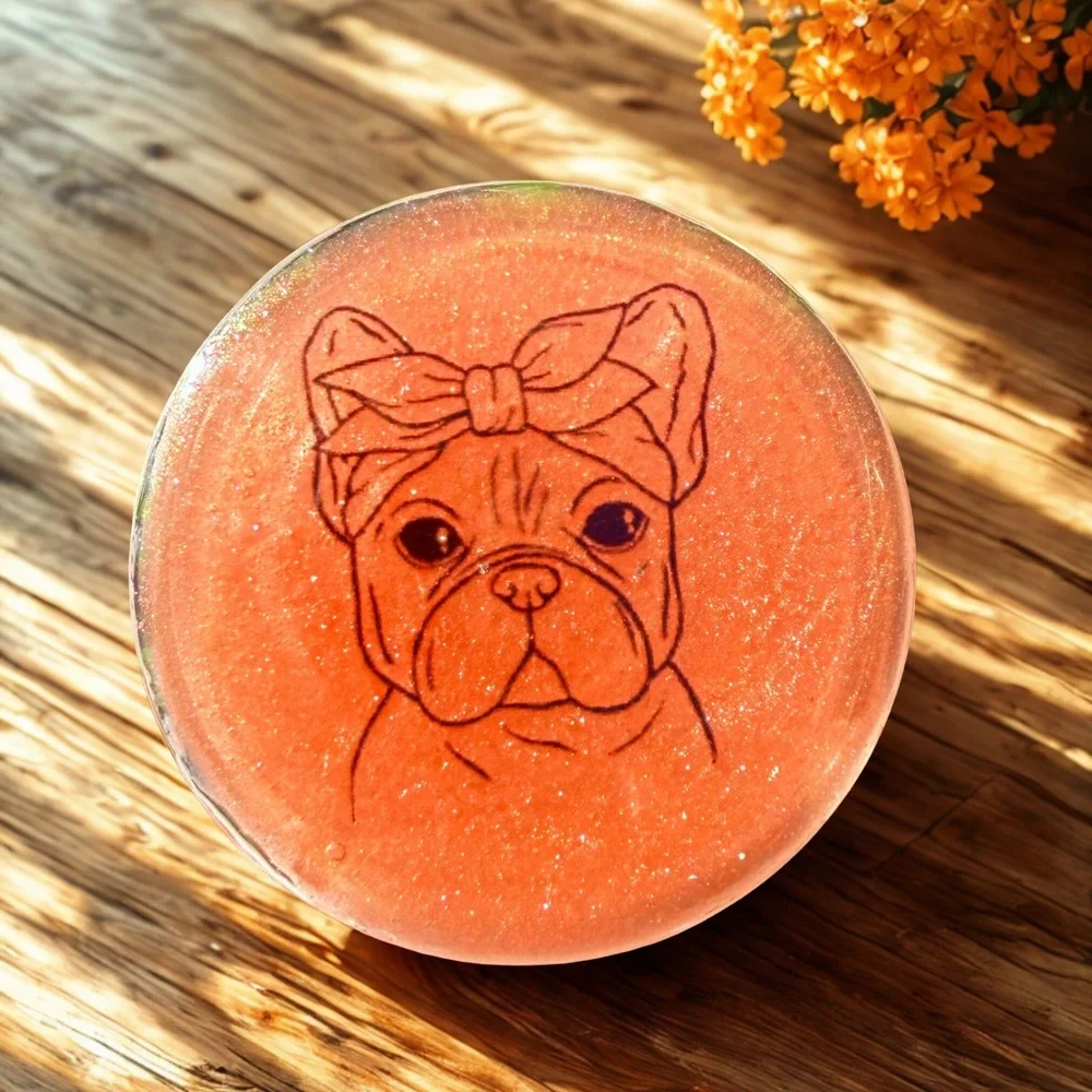 Orange Glitter Phone Grip